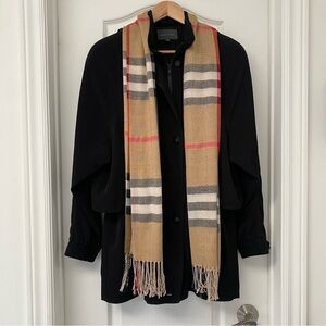 Beige and Red Plaid Scarf